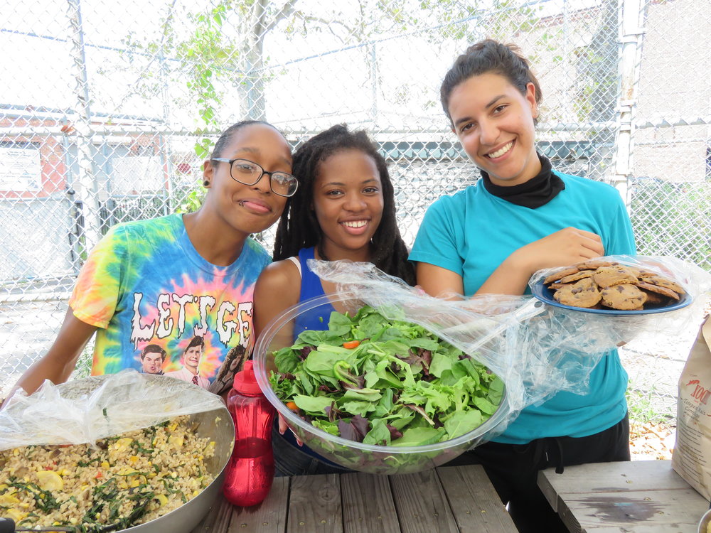  Chef Sam, Nia, and Becky whipped up yet another delicious community meal for us. 