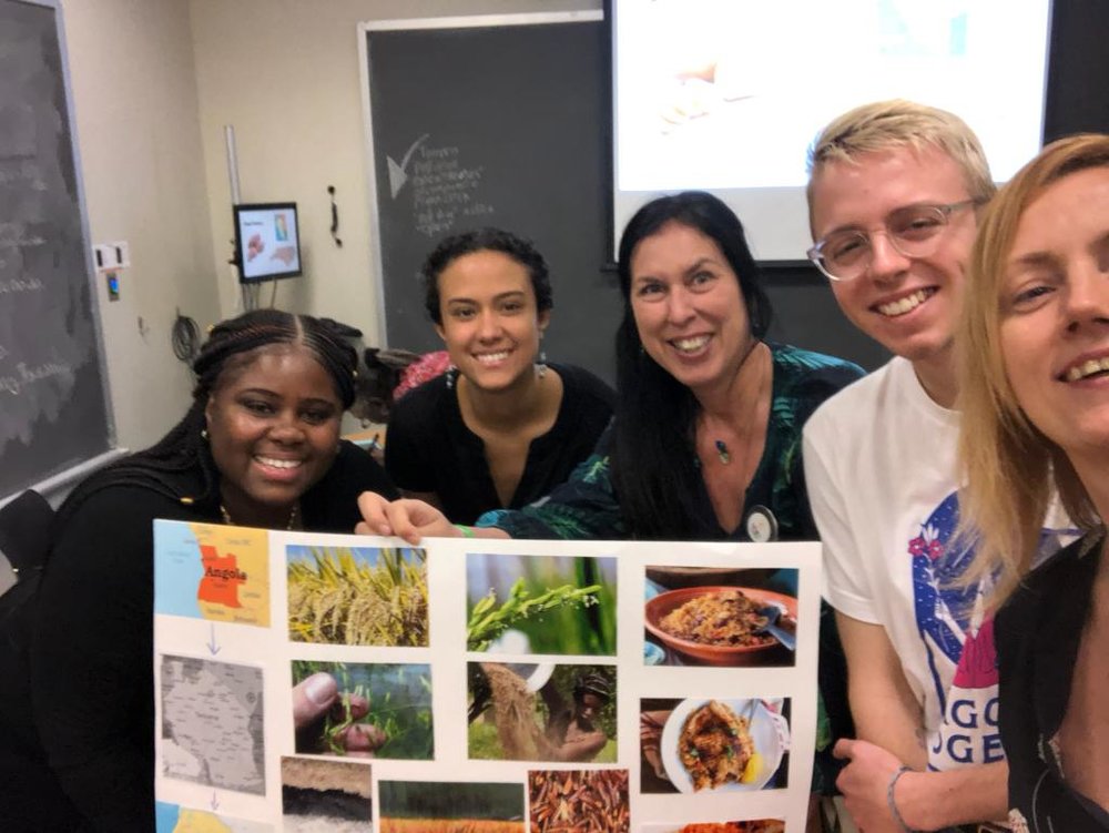 Picture from Tracing and Reclaiming Southern Crops workshop. Left to right: Nefratia Coleman,  Red Hook Farms; Electra Jarvis, Green Food Solutions; Christina Delfico, IDig2Learn; Alex, and Mary Wetherill - Green Food Solutions.&nbsp;