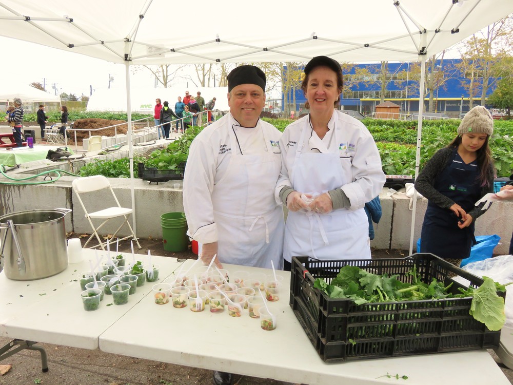 Friends from the Garden to Cafe program at PS 15 harvested from the farm and made tasty fresh treats to sample!