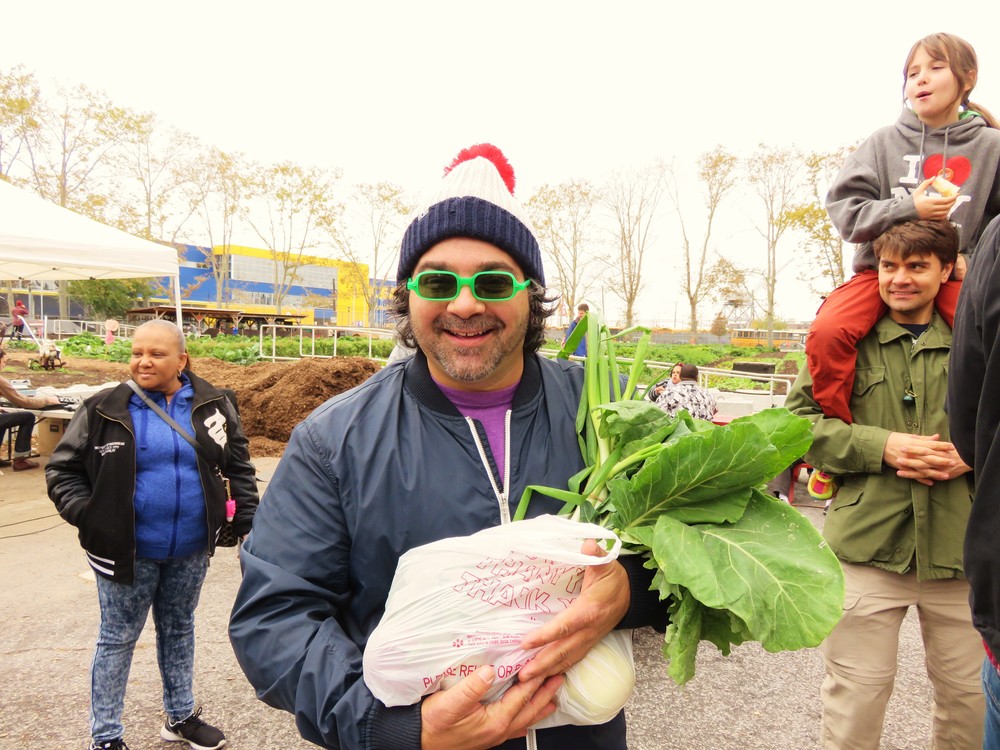 Patrick, the Pepper Challenge winner, with his prize of produce and an Added Value t-shirt!