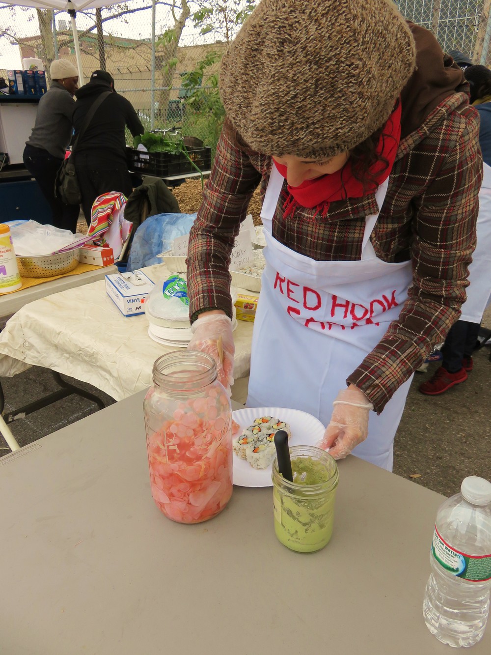 Pickled radish and ginger to go with the farm-fresh sushi